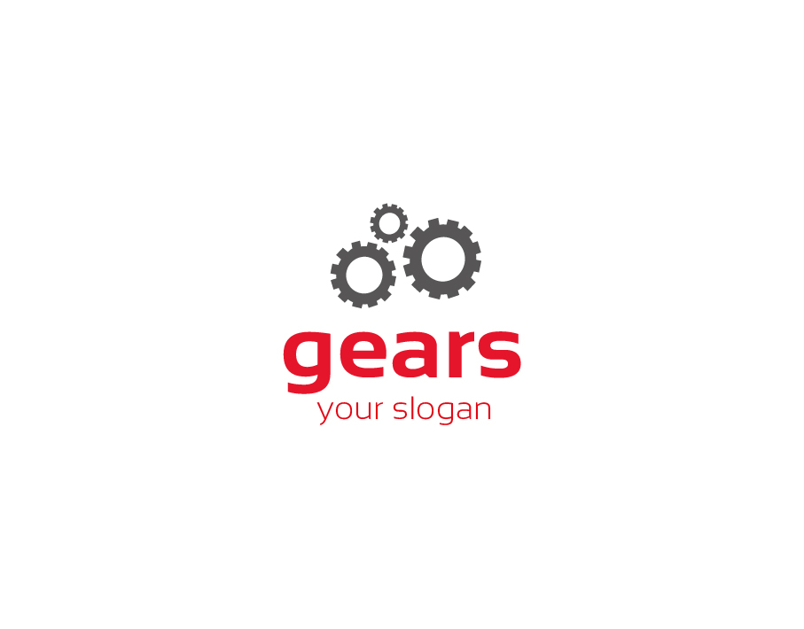 Gears Logo – Grey Gears with Red Text